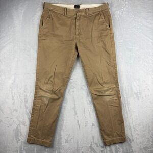 J Crew Pants Mens 33x32 Beige Tan 770 Straight Chinos Stretch Khaki Twill